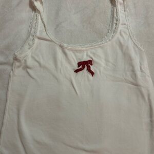 Aeropostale Cream Top with Red Detail